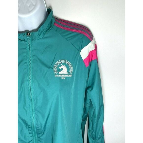 Adidas Boston Marathon Windbreaker Jacket Womens Large 2016 Unicorn Anthem - Picture 8 of 13